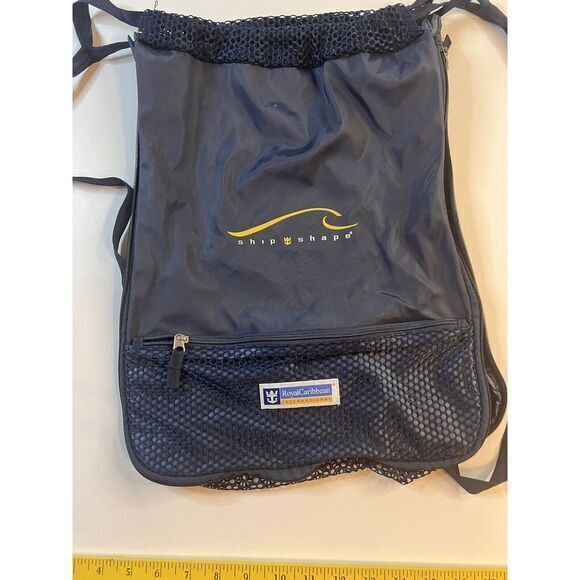 Handbags - Royal Caribbean International Expandable Drawstring Backpack‎ Blue Ship Shape